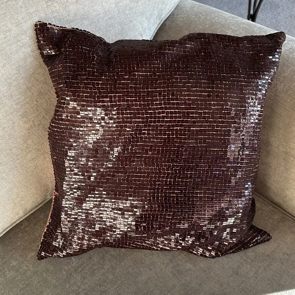 Z Gallerie Plum Sequined Accent Pillow!